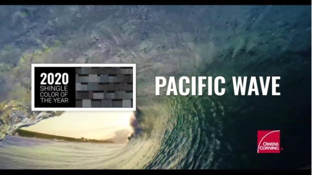 Owens Corning Pacific Wave shingle color of the year