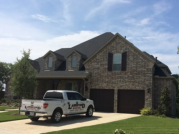 Residential roof installation on a Denison, TX home by Lankford Roofing
